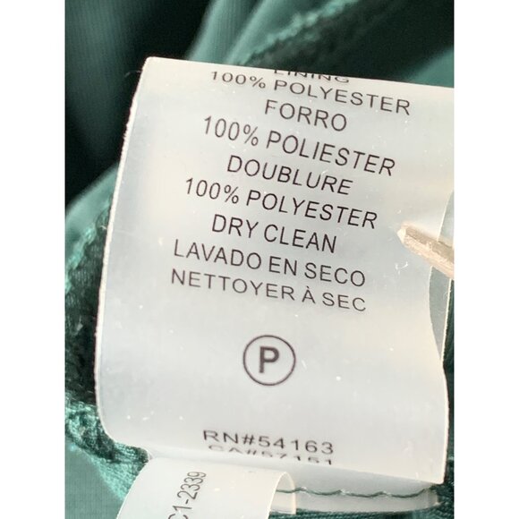 Vince Camuto Green Velvet V-Neck Wide Leg Jumpsuit Twist Front Size 12 - Picture 13 of 16